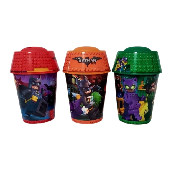 The Lego Batman Movie 2017 McDonald's Drink Cups With Lids, Lot Of 3. - Picture 4 of 8